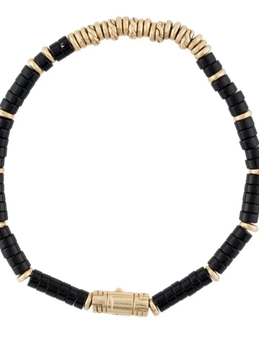 JOHN HARDY 14K 585 YELLOW GOLD ONYX HEISHI BRACELET